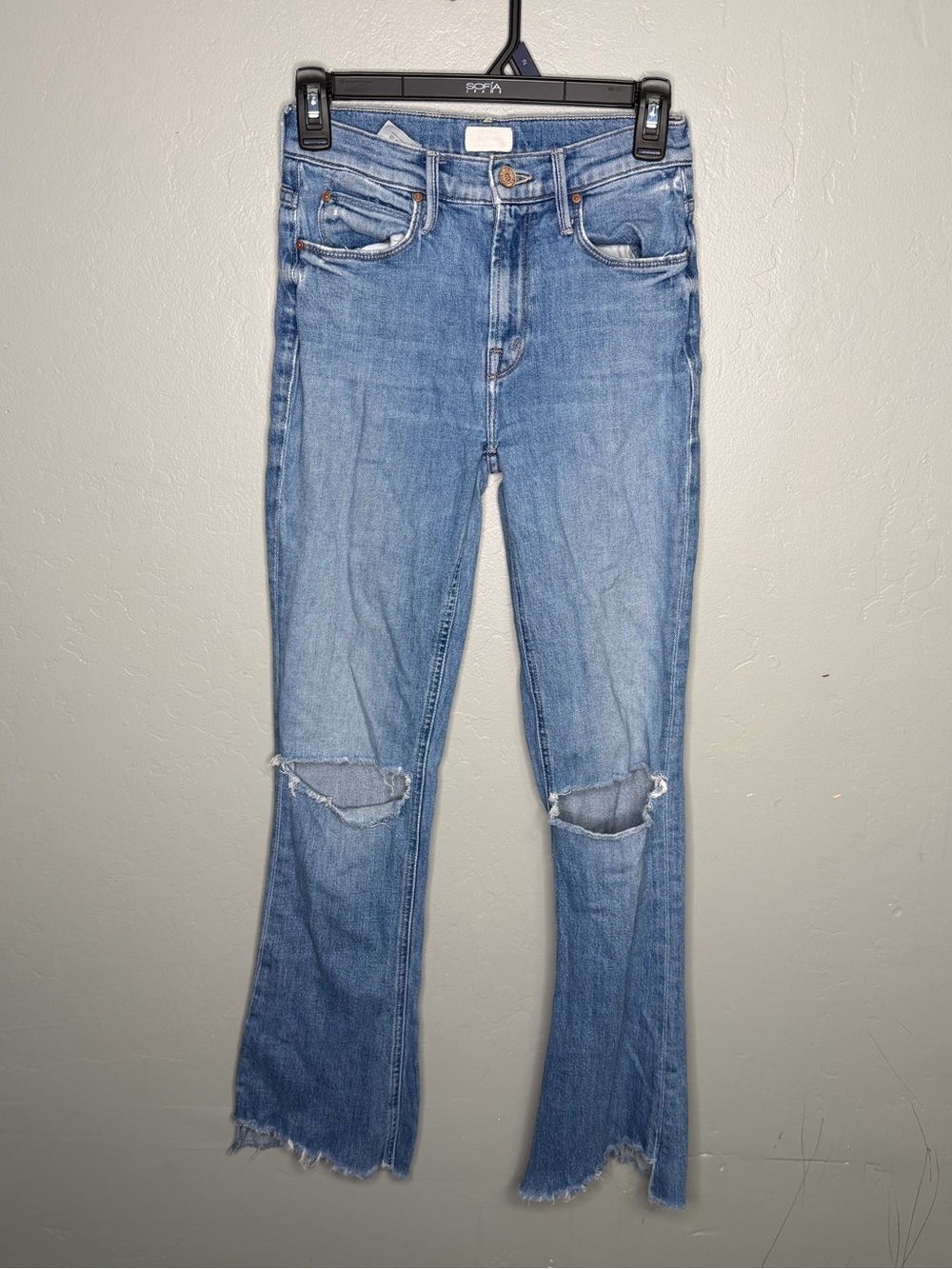 MOTHER The Runaway Step Fray Distressed Knee Raw Hem In Spice It Up Sz 24